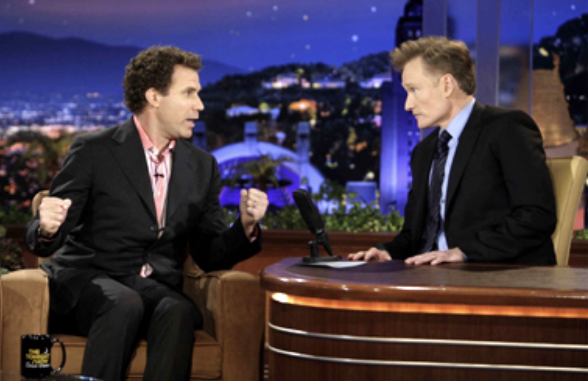 Conan O'Brien with Will Ferrell.